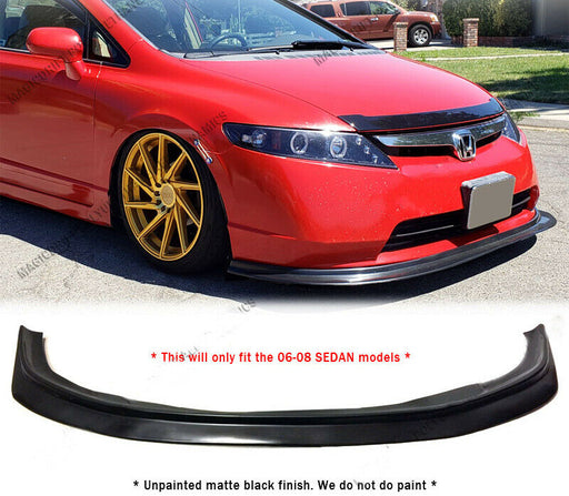 Roane Concepts Polyurethane Front Bumper Lip for 2006-2008 Civic 4Dr MDA Style